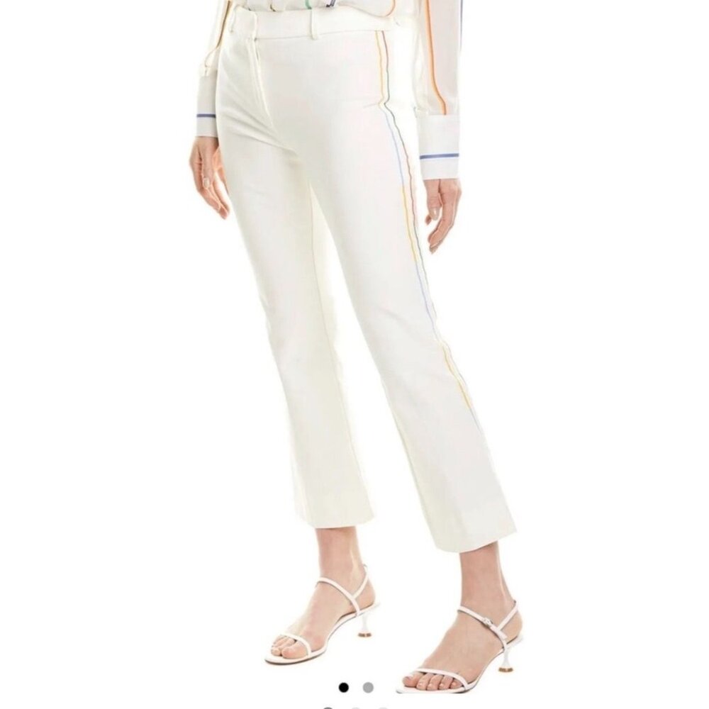 NWT Derek Lam 10 Crosby White Cropped Flare Trouser Size 2 $345 [jb]